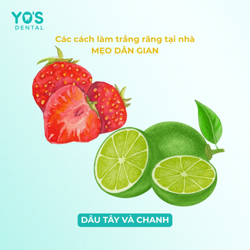 Dâu tây chứa một lượng nhỏ axit malic làm răng trông sáng hơn tạm thời