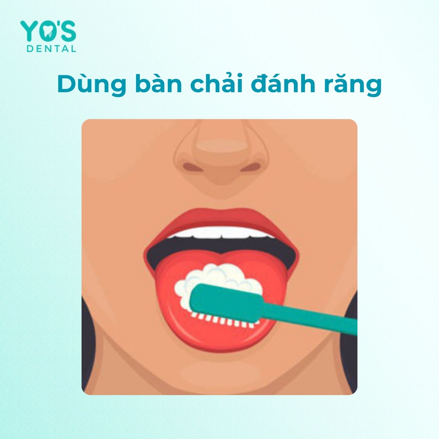 Dùng bàn chải đánh răng chà sạch lưỡi Dùng bàn chải đánh răng chà sạch lưỡi