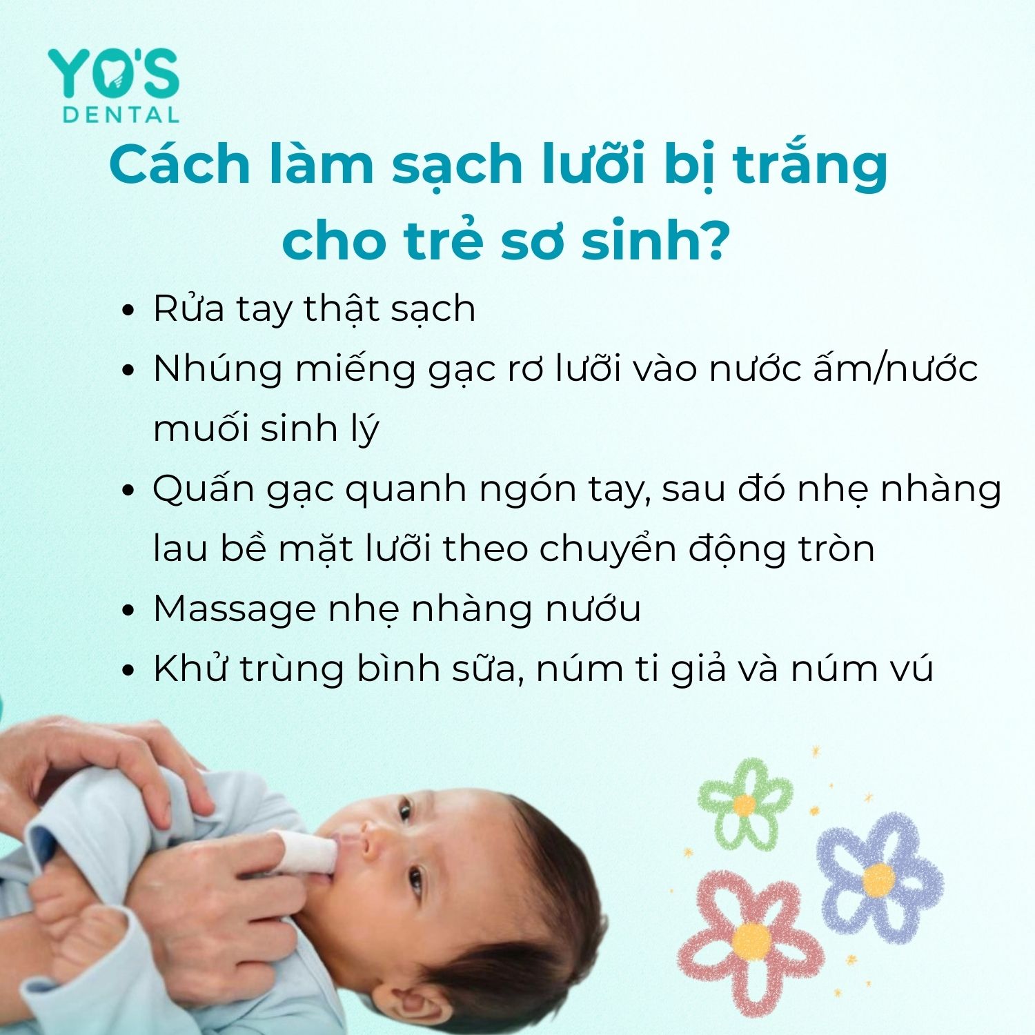 Hướng dẫn làm sạch lưỡi bị trắng cho trẻ sơ sinh Hướng dẫn làm sạch lưỡi bị trắng cho trẻ sơ sinh